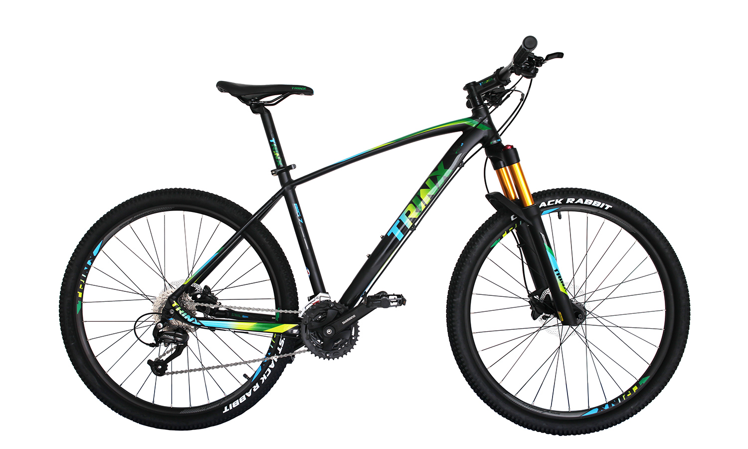 Фотография Велосипед Trinx B700 27,5" 2019, размер М, Черно-зеленый